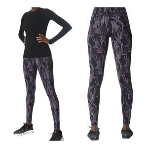 Sweaty Betty NWT Zero Gravity Running Leggings Black Purple Abstract Size XXS